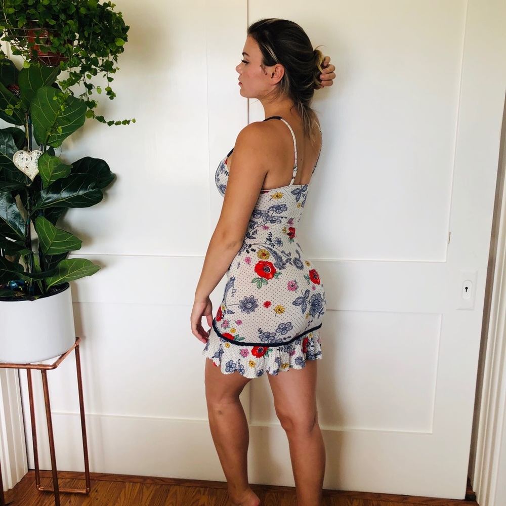 Mini white floral dress